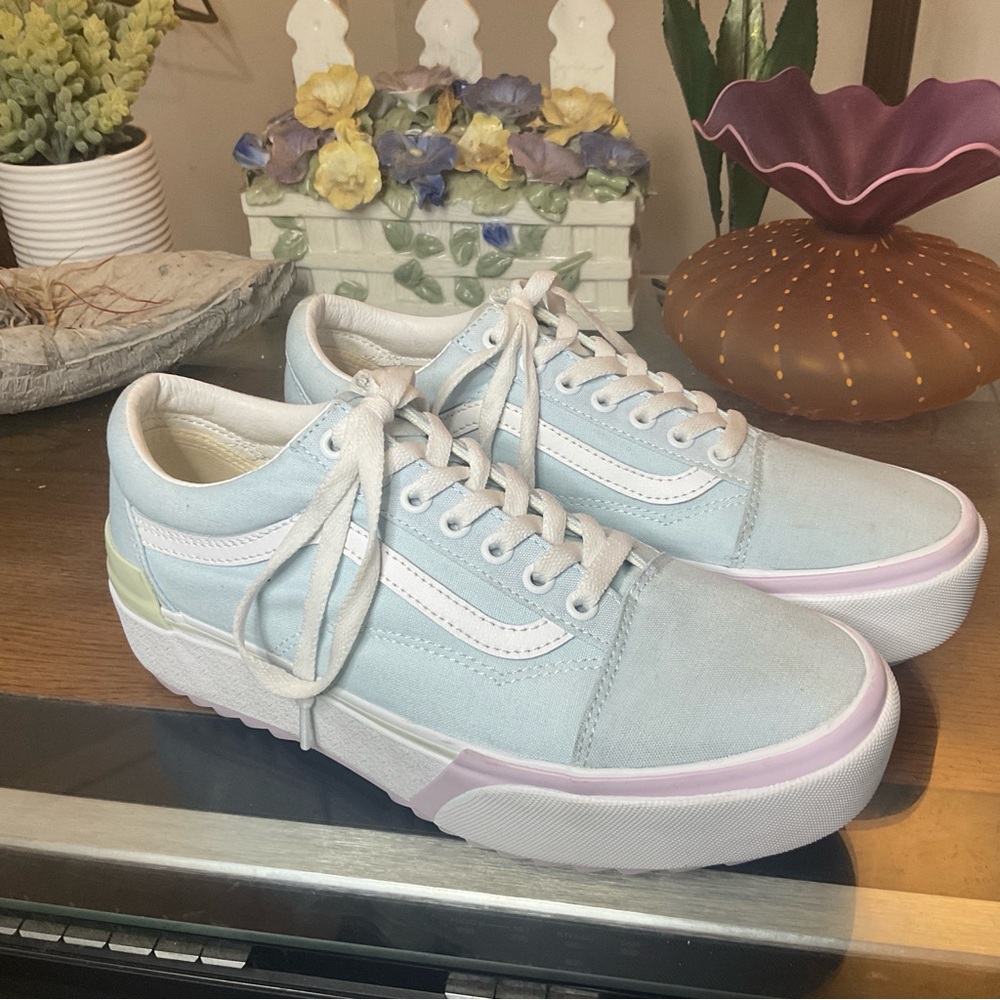 VANS WOMENS OLD SKOOL STACKED SNEAKERS SZ 10